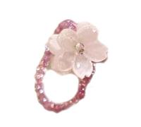 Xuancai Anillos acrílicos elásticos ajustables para mujer, estilo coreano, joyería floral, regalo de violetas, flores acrílicas, talla única, como se describe, como se describe