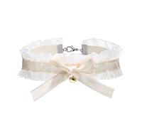 Xuancai Bonito collar de encaje con lazo, elegante gargantilla vintage suave con campanas para mujer, joyería para cosplay, regalo de lazo, gargantilla, talla única, como se describe, como se describe