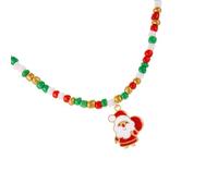 Xuancai Collar de cuentas de árbol de Papá Noel con dije de bastón de caramelo, joyería de Navidad para mujer, accesorio de cuentas para fiestas de vacaciones, One Size, como se describe, como se