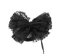 Xuancai Elegante gargantilla de tela con flores para mujer, cadena de clavícula con lazo, cadena larga con cordones, gargantilla de flores de moda para mujer, talla única, como se describe, como se
