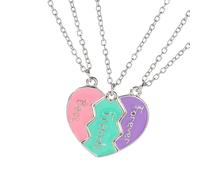 Xuancai Elegante juego de collar con colgante de corazón de 3 piezas, decoración para celebrar la amistad entre amigos cercanos y seguidores de tendencias