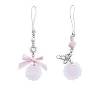 Xuancai Encantador llavero japonés con colgante de corazón de pastel de pez, ideal para teléfonos de cámara y accesorios para llaves