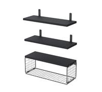 Xuancai Juego de 3 estantes flotantes de madera para montar en la pared, para almacenamiento sobre el inodoro, ahorro de espacio, diseños eficientes, decoración de granja