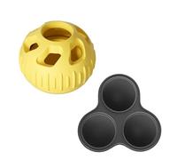 Xuancai Juguete para cachorros para perros pequeños a grandes, resistente a fugas, de silicona, rellenable, bola de golosina, forma de bola masticable, resistente a la masticación, rompecabezas para