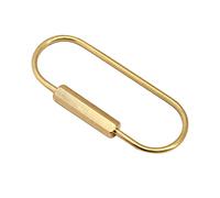 Xuancai Llavero de latón con cierre de rosca, llavero de moda, llavero simple para coche, mosquetón, gancho elipse, llavero en forma de D, hebilla de mosquetón