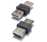 Xuancai Paquete de 2 adaptadores USB 2.0 macho hembra conectores de metal para cargadores, ordenadores, transferencia de datos, conectores de carga USB de 480 Mbps