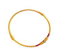 Xuancai Tobillera ajustable tejida a mano con cuerda roja para amantes, elegante, para mujeres y hombres, con cuentas doradas, joyería de moda