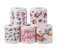 XUANF 5 Estilos de de Papel de Papá Toallas de Papel de Decoraciones NavideñAs Navidad Papá de Oficina Papel HigiéNico 5 Rollos