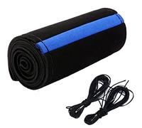 XuanMax DIY Suave Coser a Mano Cubierta del Volante Gamuza Nubuck Funda para Volante Coche Cosida Universal 37-38cm Respirable Envoltura Protectora Cubre Volante Piel 15 Pulgadas - Azul