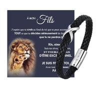 XUANPAI - Pulseras para hombre, regalo para hijos, hermano/hombre, infinito, pulsera de piel para niños, hermano, regalo de cumpleaños para él, hijo, idea de San Valentín, para Navidad, para niños