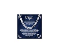 XUANPAI Sohn Geschenke Halskette Herren Silber - An mein Sohn Kette Kubanische Edelstahl Ketten Hip Hop Halskette für Männer Jungs Geburtstag Geschenk für Sohn 6mm 50cm, 50cm-6MM, Acero inoxidable, No