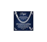 XUANPAI Sohn Geschenke Halskette Herren Silber - An mein Sohn Kette Kubanische Edelstahl Ketten Hip Hop Halskette für Männer Jungs Geburtstag Geschenk für Sohn 6mm 50cm, 55cm-6MM, Acero inoxidable, No