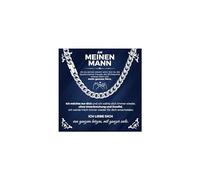 XUANPAI Sohn Geschenke Halskette Herren Silber - An mein Sohn Kette Kubanische Edelstahl Ketten Hip Hop Halskette für Männer Jungs Geburtstag Geschenk für Sohn 6mm 50cm, 45cm-6MM, Acero inoxidable, No