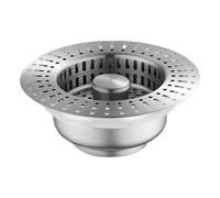 Xuanxi Colador de desagüe para fregadero de cocina de acero inoxidable, tapón antiobstrucción, núcleos de rebote, filtro de cesta fácil de usar, tapones de fregadero de acero inoxidable, colador de