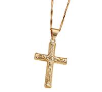 Xuanxi Elegante collar con colgante de cruces, resistente al deslustre, accesorio de joyería para personalizar la expresión y la fe, colgante de cruces de hip hop, O, como se describe, como se