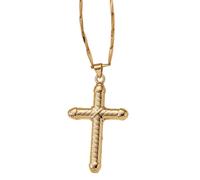 Xuanxi Elegante collar con colgante de cruz, resistente al deslustre, accesorio de joyería para personalizar la expresión y la fe, colgante de cruces de hip hop, Medium, como se describe, como se