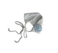 Xuanxi Elegante pañuelo de ganchillo reversible para invierno, calentador de orejas para mujeres, adolescentes, moda de otoño, uso al aire libre, diadema tejida para mujer, azul, Talla única