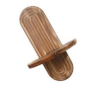 Xuanxi Estante flotante de forma ovalada de mediados de siglo moderno de madera arqueada para exhibición de plantas para baño, dormitorio, cocina, estante decorativo ovalado