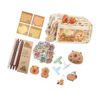 Xuanxi Estuche para lápices de dibujos animados de gran capacidad, broche, bolsa de bolígrafos multicapa, bolsa de suministros escolares, bolsa de gran capacidad, a