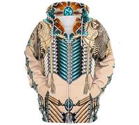 XuanXmy Sudadera con Capucha con Estampado De Indios para Hombres y Mujeres, Sudaderas con Capucha con Cremallera y Estampado 3D De Estilo Étnico Indio Color8 XXL