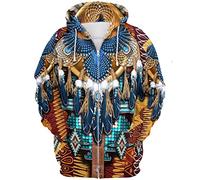 XuanXmy Sudadera con Capucha con Estampado De Indios para Hombres y Mujeres, Sudaderas con Capucha con Cremallera y Estampado 3D De Estilo Étnico Indio Color9 3XL