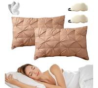 XUANXUANQZ Almohada Sleephaven, The Bao Pillow, Nuevo Diseño Ergonómico 2025, Almohadas Cervicales Suaves Y, Almohadas Refrescantes para Dormir Boca Arriba O Boca Abajo (Marrón × 2,Bajo)