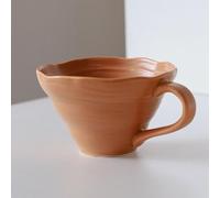 Xuanyingfafafa Tazas de café, Taza de cerámica Mate con diseño Sencillo for el Desayuno: Taza Ideal for café y Leche por Las mañanas(Orange)