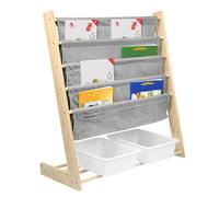 XUANYU 6 niveles estantería para niños, estante de libros, estante de almacenamiento, juguetes para niños, mueble de almacenamiento para cáñamo de Eanfant, oficina, salón (gris 69 x 33 x 78 cm)