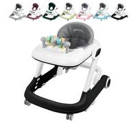 XUANYU - Andador para bebé, con estación de juego, carrito de despertar, ajustable en altura a 3 niveles, caminata para 6-36 meses, para niños y niñas, color negro