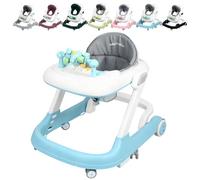 XUANYU - Andador para bebé, con estación de juego, carrito de despertar, ajustable en altura a 3 niveles, caminata para 6-36 meses, para niños y niñas (azul)