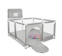 XUANYU Parque infantil cuadrado con barreras y puerta, pequeños parques de juegos plegables de tela Oxford, centro de actividades para bebés, pequeño parque infantil para interior/exterior (126 x 126