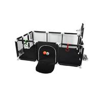 XUANYU Parque para bebé rectangular con barreras y puerta, parques de juegos plegables de tela Oxford, centro de actividades para bebés, parque infantil para interior/exterior (negro, 180 x 120 x 66