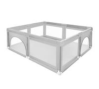 XUANYU Pequeño Parque Bebe Modulable 120 x 120 x 66 cm, Parque Infantil Pequeño, Parque de Juegos Bebé con Barrera, Parques de Bebé de Tela Oxford, 50 Pelotas y 8 Ventosas Antideslizante (Gris Claro)