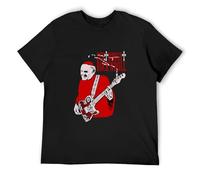 XUBLCX Sex Drugs Rock'N'Roll Pope Mens Black Camiseta Graphic Tee Printed Unisex Shirt, Negro , XL