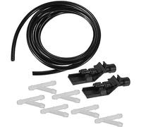 XUBOR Boquilla rociadora for lavaparabrisas delantera negra con manguera y conectores, 1 juego, for HR-V, n.º 76810TP6A01 Boquilla de lavado calentada