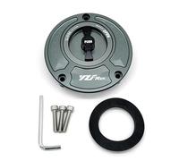 XUBOR For, YZF R125 2012, tapa de tanque combustible, cubierta aluminio CNC sin llave, accesorios motocicleta, 6 colores Tapa del depósito de combustible de la motocicleta(Gray and Black)