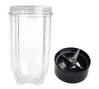 XUBOR Juego de Cuchillas Cruzadas + Vaso de 16 oz for Magic Bullet, Piezas de Repuesto compatibles con 250 W, for licuadora Magic Bullet, MB1001 Cuchilla de licuadora