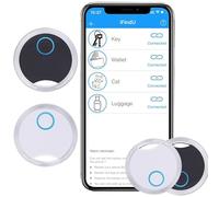 XUBX 2 Piezas Buscador de Llaves Bluetooth, Key Finder Buscadores de artículos, Smart Tracker Wireless Tags TelÃfono Tracker, Localizador de Llaves Buscador Alarma Anti-pérdida Llavero Inteligente