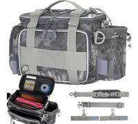 XUBX Bolsa de pesca con múltiples bolsillos, gran capacidad, de un solo hombro, bolsa de camuflaje al aire libre, bolsa de senderismo, paquete de viaje, almacenamiento de aparejos de pesca con correa