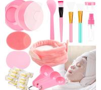 XUBX Brocha para Aplicar Mascarilla Facial, Set de 10 bricolaje Mascara facial Juego de tazones para mezclar, con brochas tazón cepillo cuchara cucharas medidoras botella spray botella