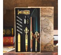 XUBX Kit Caligrafía, Juego de bolígrafos de caligrafía, Juego de pluma estilográfica y tinta, Kit de pluma estilográfica, Caja de regalo de escritura de caligrafía hecha a mano (azul)