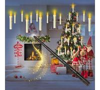 XUBX Paquete de 12 velas flotantes con varita, LED mágico colgante para Navidad, con control remoto de varita, velas LED mágicas para Navidad, boda, Halloween, fiesta de cumpleaños