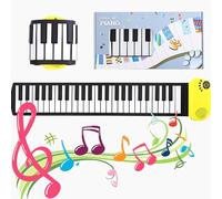 XUBX portátil Instrumento de música electrónica de la Mano del Rodillo, portátil Flexible de 49 Teclas enrollables Suave Teclado del Piano, Flexible Plegable Enrollable Educativo de música