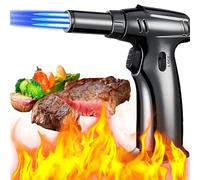 XUBX Sopletes De Cocina, Antorcha de Cocina, Soplete de Cocina, Recargable Profesional Antorcha Butano Encendedor Culinario con Cerradura de Seguridad y Llama Ajustable (Gas no Incluido)