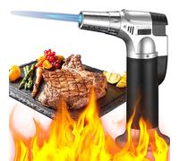 XUBX Sopletes De Cocina, Antorcha de Cocina, Soplete de Cocina, Recargable Profesional Antorcha Butano Encendedor Culinario con Cerradura de Seguridad y Llama Ajustable (Gas no Incluido)