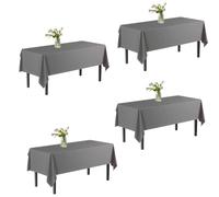 XUCHOU Mantel Antimanchas 120 x 270 cm Mantel de Lino, Impermeable, Antimanchas Tacto para Jardín Restaurante, Gris