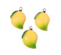 XUCZHAI 10pcs Cute Resin Fruit Apple Banana Mango Orange Cherry Strawberry Charms For Jewelry Making DIY Earrings Key Chains(Rhodium Plated)