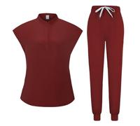 XUCZHAI Bata de Laboratorio, Uniforme quirúrgico, Hospital, Dentista, clínica, salón, Farmacia, Traje for Mascotas, Enfermera, SPA(Wine Red,XL)