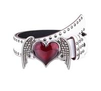 XUCZHAI Cinturón con remaches punk, informal y moderno, ojales doble agujero, estilo gótico, hebilla versátil