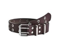 XUCZHAI Cinturón de cadena estilo punk for hombre y mujer, ajustable, con hebilla estrella hueca doble botonadura, cuero metálico, for vaqueros